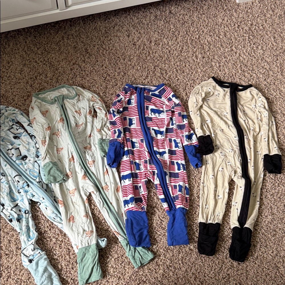 Bamboo One Piece Pajama Set - Multicolor